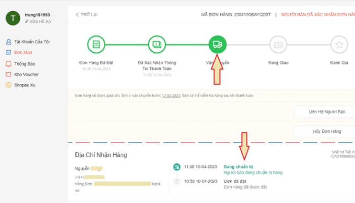 Cách kiểm tra đơn hàng Shopee đang ở đâu trên máy tính