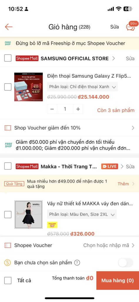 Chọn sản phẩm muốn mua trả góp