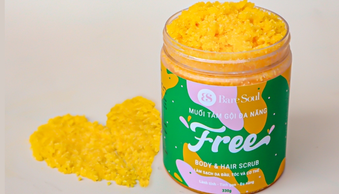 Muối tắm đa năng BareSoul Free Body and Hair Scrub