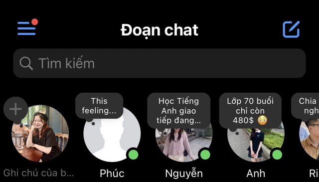 Mở ứng dụng Messenger và chọn biểu tượng ba dấu gạch 