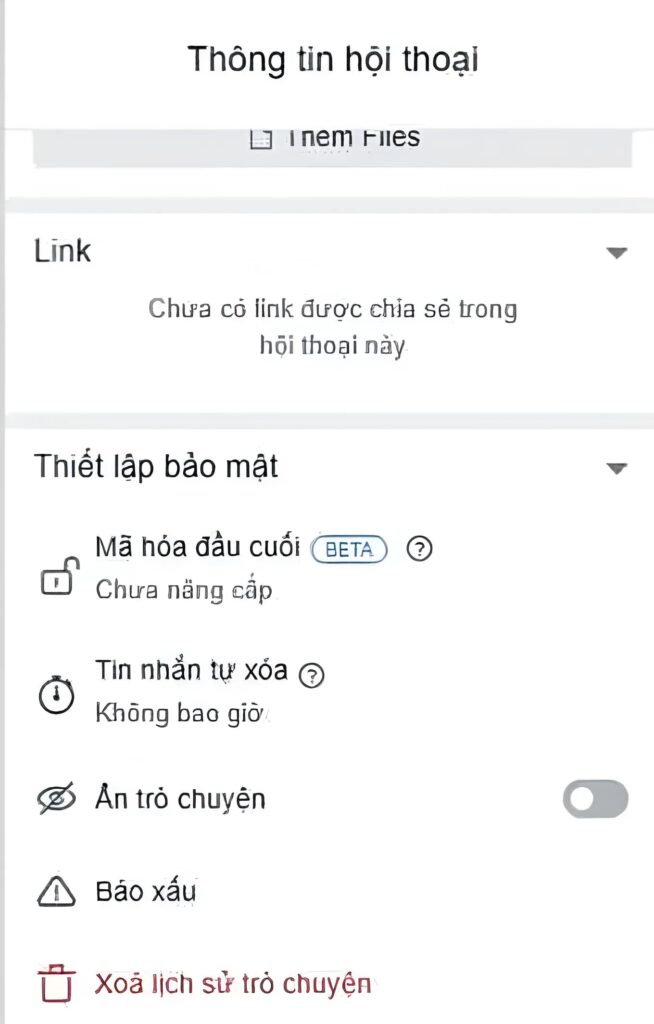 Chọn "Mã hóa đầu cuối" 