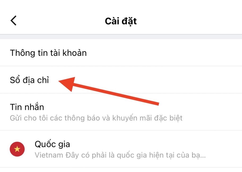 Bạn chọn vào "Sổ địa chỉ"