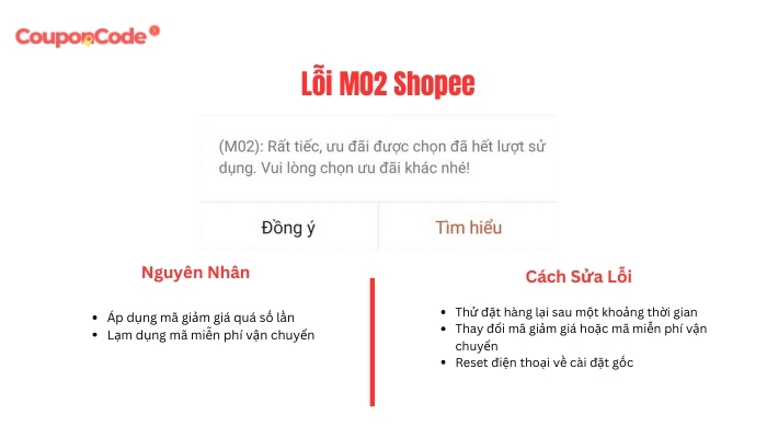 Cách khắc phục lỗi M02 trên Shopee như thế nào?