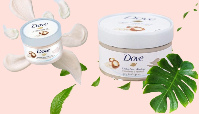 Tẩy tế bào chết Dove Creme Dusch Peeling Macadamia & Reismilch