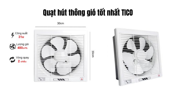 Quạt hút thông gió tốt nhất TICO